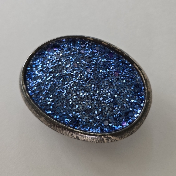 💙 Indigo Blue Glitter Belt Buckle - Picture 4 of 7